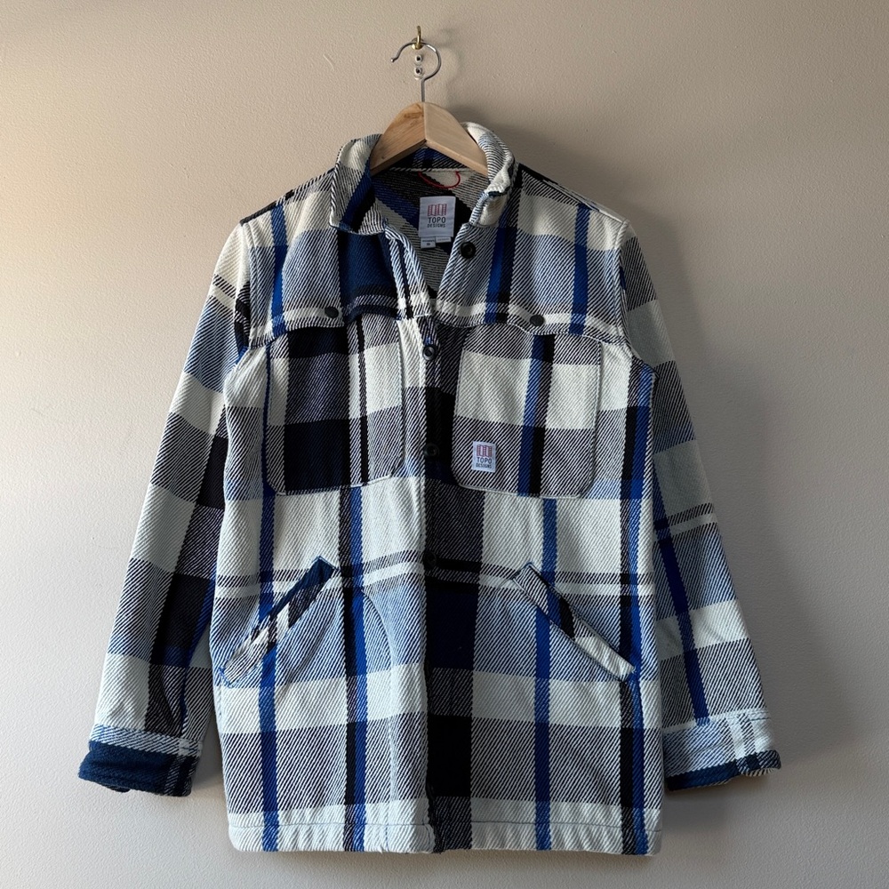 Topo Women’s Mountain Shirt Jacket - Blue/White/Black - Small